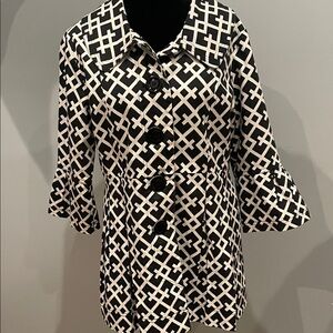 Stylish Black and White Trench Coat